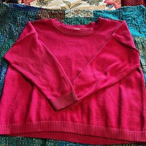 J JILL cotton / poly sweater. Raspberry pink. Size large